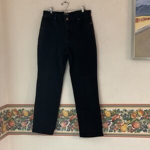 Lee Petites Relaxed Fit Straight Leg Mid Rise Jeans, Size 12P, Black